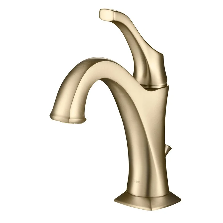 Arlo Brushed Gold Basin Bathroom Faucet with Lift Rod Drain and Deck Plate - Frankwebs