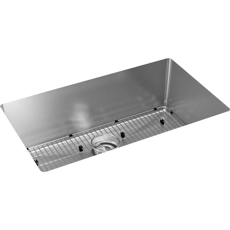 Kitchen Sink 30-1/2 x 18-1/2 Inch 10 Inch 1 Bowl Polished Satin 16 Gauge Rear Center Drain 36 Inch - Frankwebs