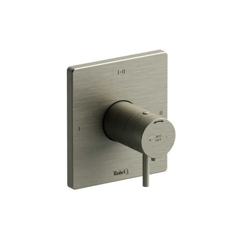 Thermostatic and Pressure Balance Valve Trim Pallace 1/2 Inch Rectangular 2-Way 3 Function 1 Lever Brushed Nickel ADA 6.3 Gallons per Minute - Frankwebs