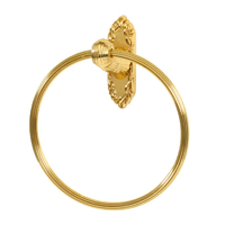 Towel Ring Ribbon & Reed Bath 7 Inch Polished Antique Brass 3-7/16 Inch - Frankwebs