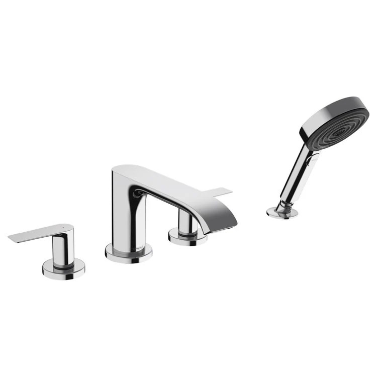 Roman Tub Trim Vivenis 2 Lever Brushed Nickel 4 Hole PowderRain 1.75 Gallons per Minute - Frankwebs