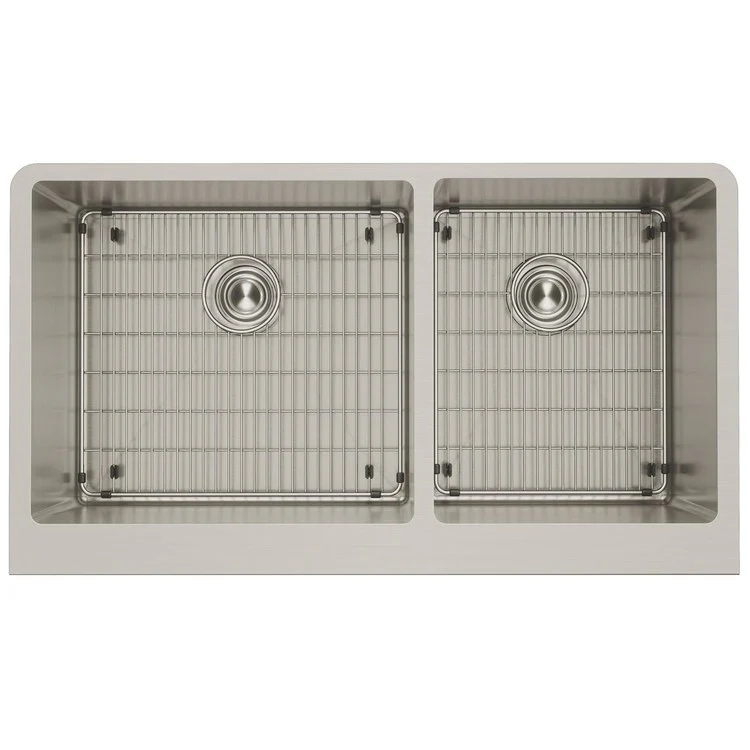 Kitchen Sink Crosstown 36 x 20.31 Inch Double Bowl Kit Polished Satin Farmhouse - Frankwebs