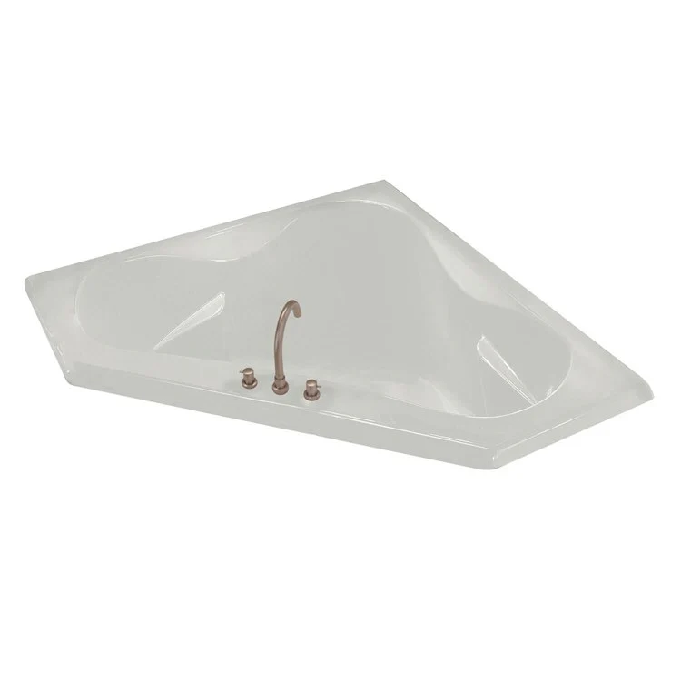 Tub Tryst 59-1/4 x 59-1/4 x 18-5/8 Inch Corner with Whirlpool Center White Acrylic - Frankwebs