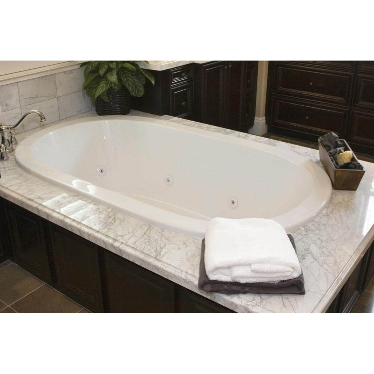 Soaking Tub Designer Collection Lorraine 60 x 42 Inch Drop-In Tub Only Side Center White Acrylic - Frankwebs