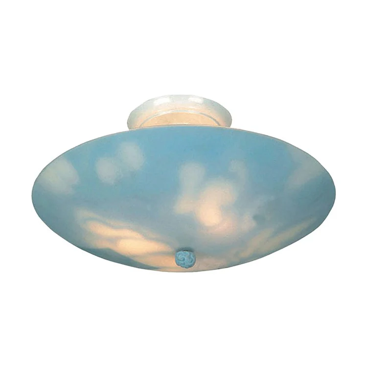 Kidshine Three-Light Semi-Flush Mount Ceiling Fixture with Cloud-Themed Glass - Frankwebs