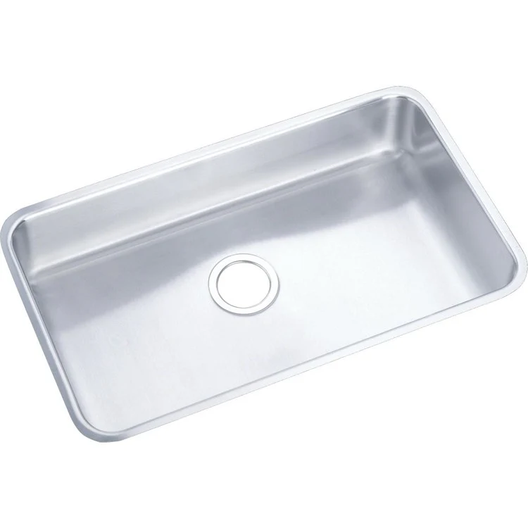 Kitchen Sink Lustertone Classic 30.5 x 18.5 Inch Single Bowl ADA Lustrous Satin Undermount Rectangle Drain Location Rear Center Depth 4-7/8 Inch Bottom Only Pads - Frankwebs