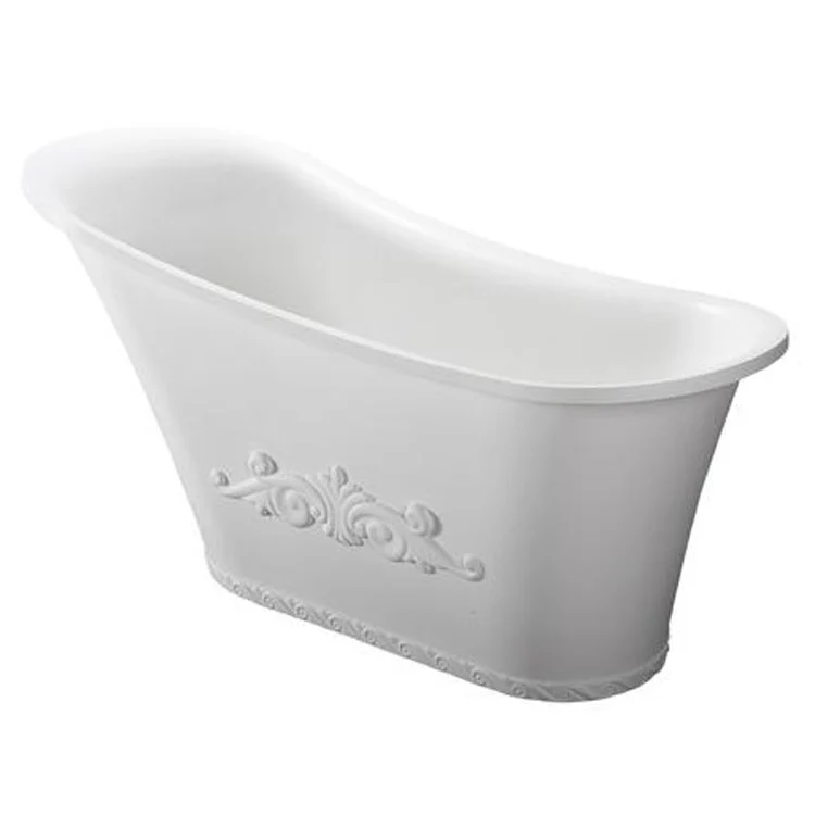 Freestanding Tub Ayanna 59 Inch Matte White Oval Resin No Faucet Holes - Frankwebs