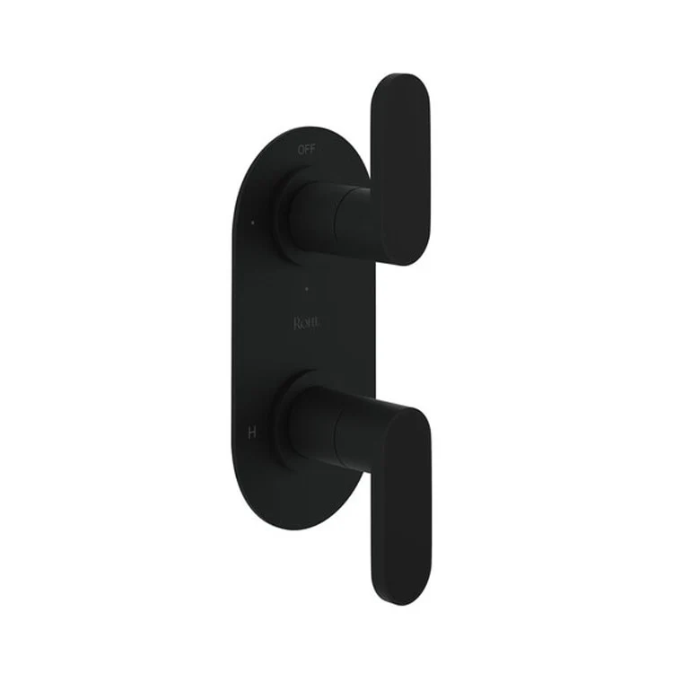 Thermostatic Trim Miscelo 1/2 Inch with Diverter Nero Accent 2 Lever Matte Black 6.7 Gallons per Minute Brass - Frankwebs