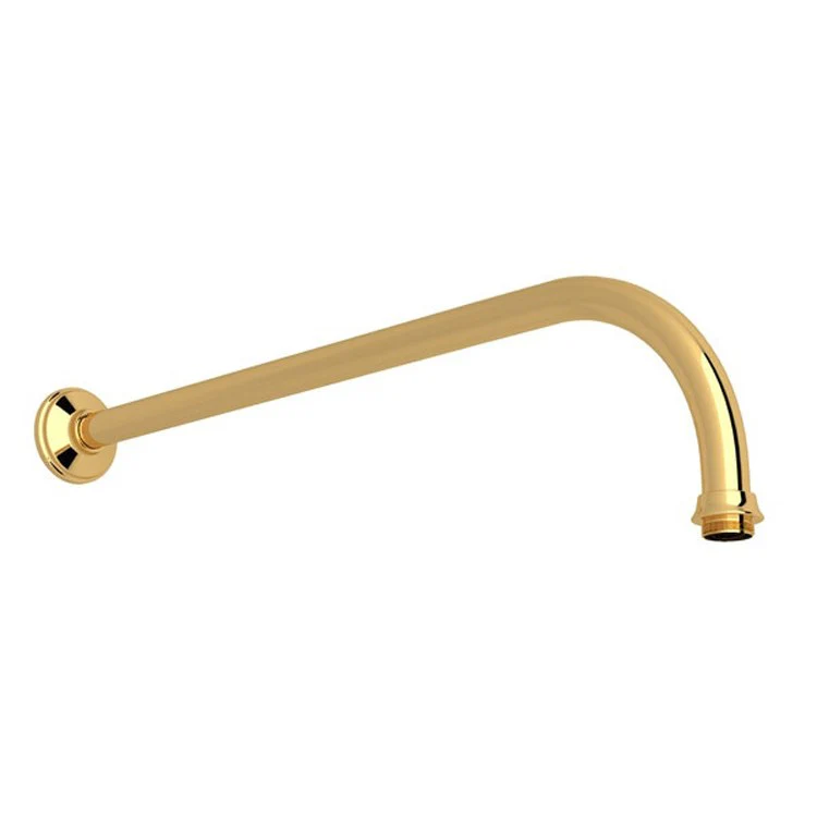 Shower Arm Unlacquered Brass 15 Inch 1/2IN Male NPT Inlet & 3/4IN NPSM Outlet Brass Wall Mount - Frankwebs