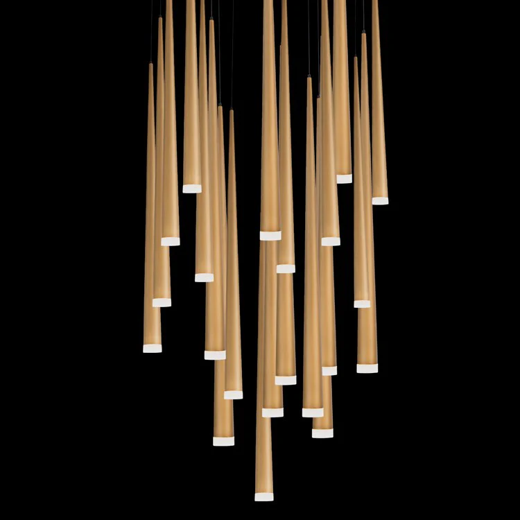 Cascade 21-Light LED Etched Glass Round Chandelier 3500K - Frankwebs