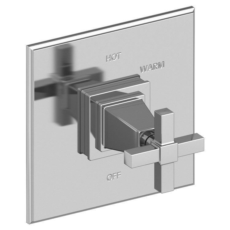 Pressure Balance Valve Trim Malvina Square 1 Cross Polished Chrome ADA Depth 4 Inch - Frankwebs