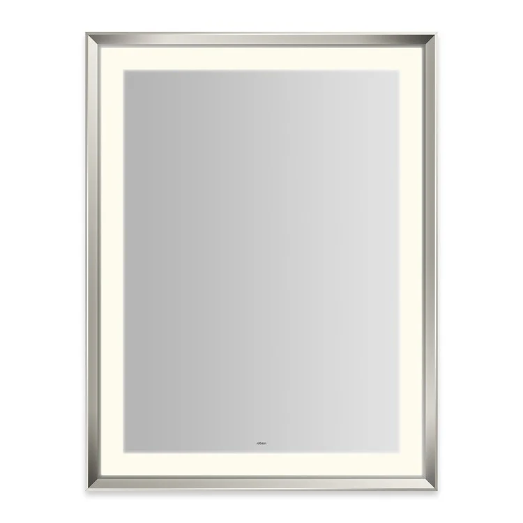 Wall Mirror Sculpt 33W x 43H Inch Chrome Chamfer Museum Frame Lighted Title 24 Rectangular - Frankwebs
