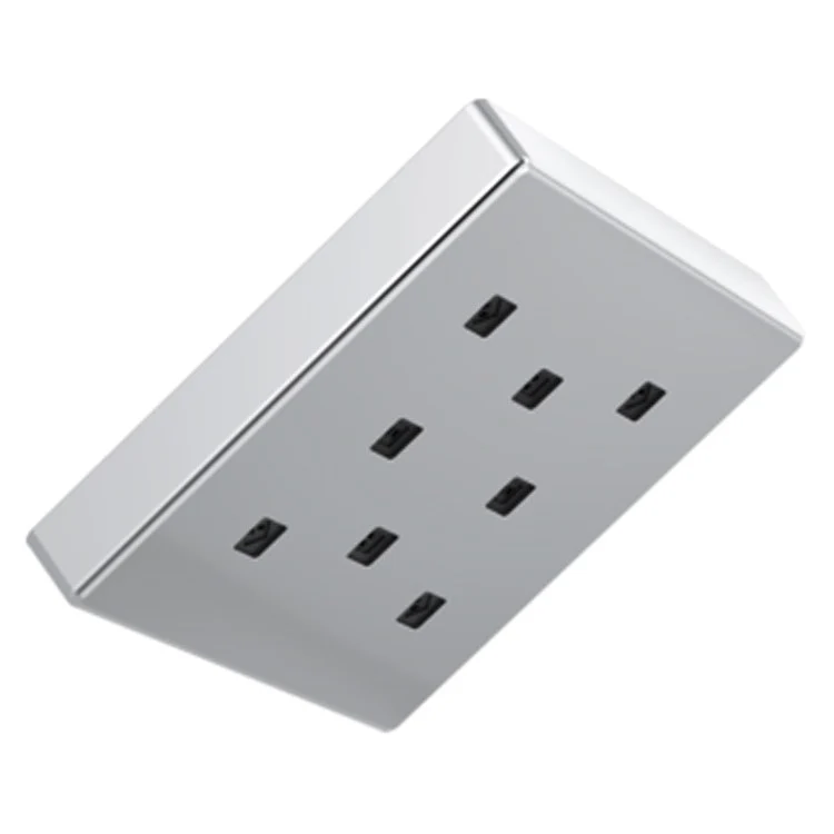 Showerhead Universal Showering Components 1 Function Square Raincan with H2Okinetic Matte Black 6 Inch 1.75 Gallons per Minute H2Okinetic PowerDrench Spray - Frankwebs