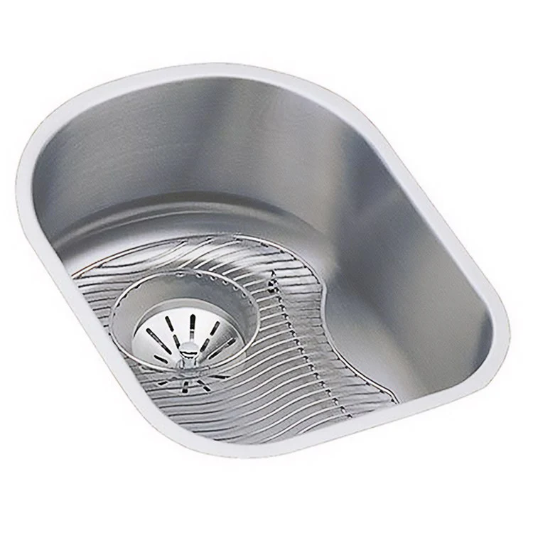 Kitchen Sink Lustertone Classic 14 x 17.5 Inch Single Bowl Kit Lustrous Satin Undermount Drain Location Rear Center - Frankwebs