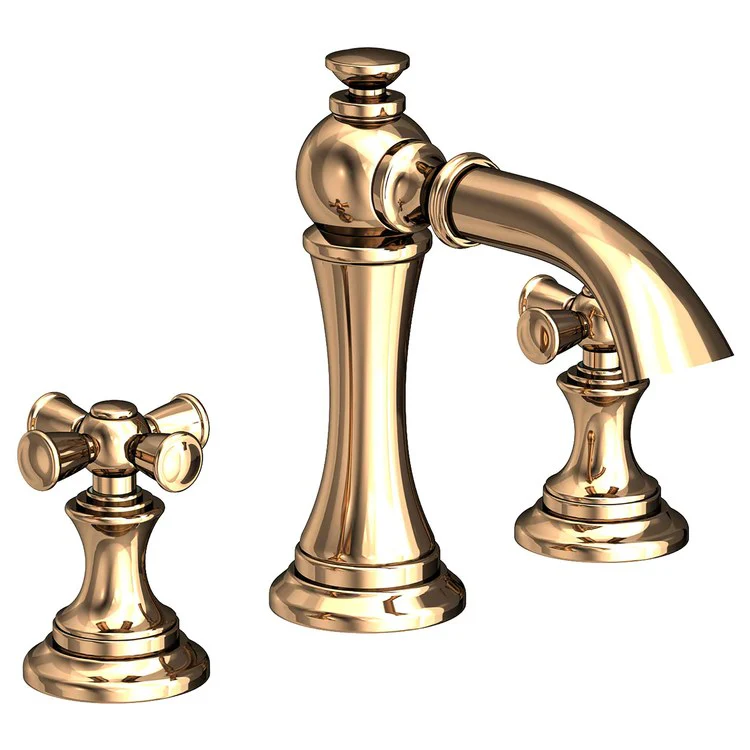 Lavatory Faucet Sutton Widespread 8 to 20 Inch Spread 2 Cross ADA French Gold PVD 1.2 Gallons per Minute Brass Spout Height 4-1/8 Inch - Frankwebs