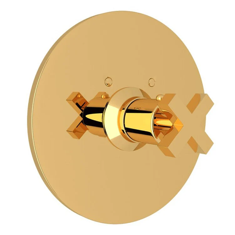 Thermostatic Trim Lombardia 3/4 Inch Without Volume Control 1 Cross Polished Chrome 12 Gallons per Minute Brass - Frankwebs