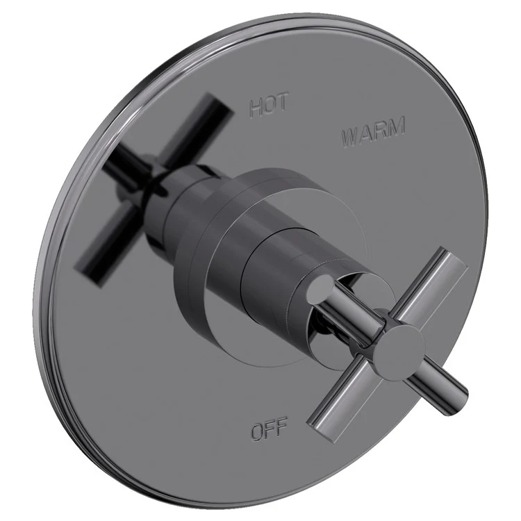 Pressure Balance Valve Trim East Linear Round 1 Cross Midnight Chrome ADA Depth 3-3/7 Inch - Frankwebs