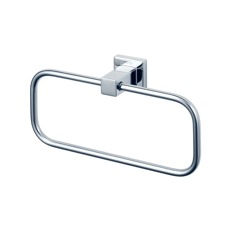Towel Ring L 9-1/16 Inch Square Polished Chrome Metal 2-3/16 Inch - Frankwebs