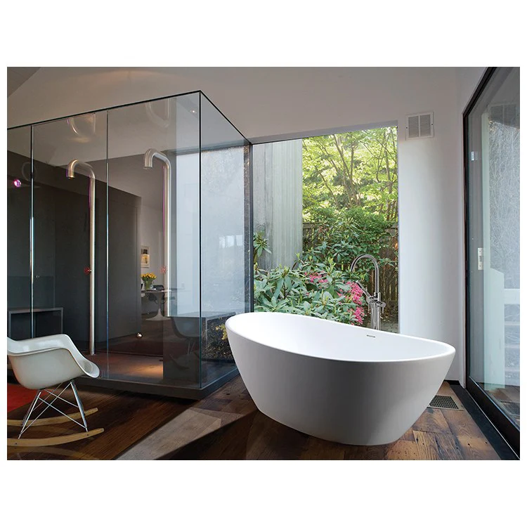 Air Tub Elise 63 x 32 Inch Freestanding with Integral Pedestal Center White Matte Oval Sculpturestone 74 Gallons 21-1/2 Inch - Frankwebs