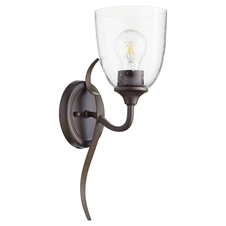 Jardin Single-Light Wall Sconce with Clear Seeded Glass Shade - Frankwebs