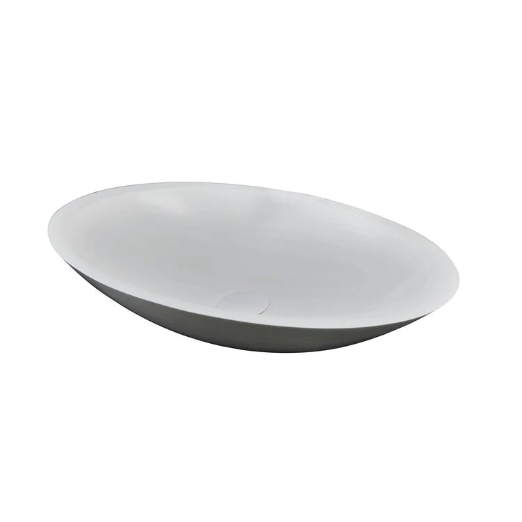 Vessel Lila Oval 23-5/8 Inch White Resin - Frankwebs