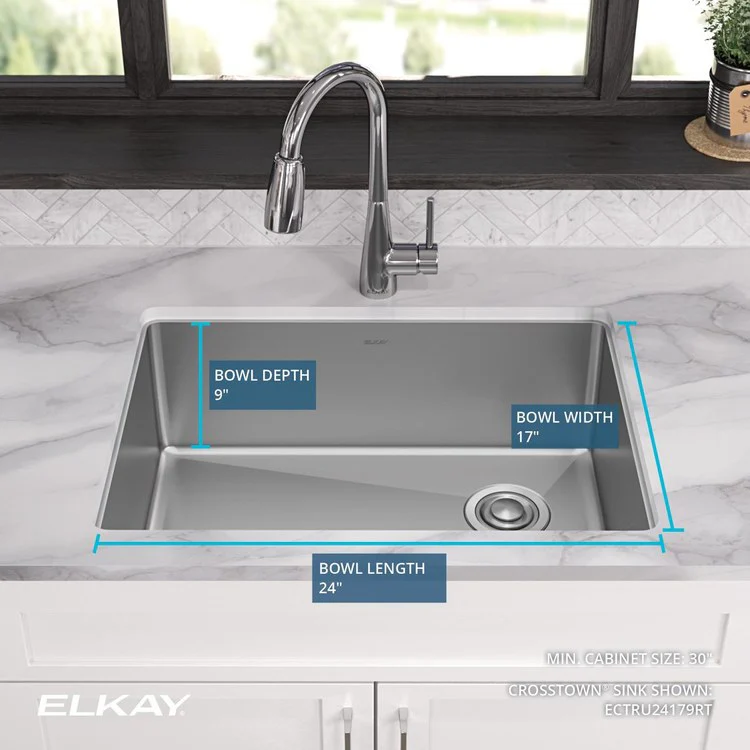 Kitchen Sink Crosstown 25.5 x 18.5 Inch Single Bowl Polished Satin Undermount - Frankwebs