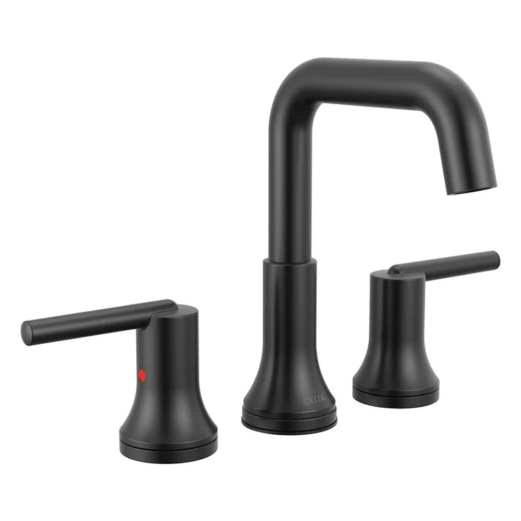 Lavatory Faucet Trinsic Widespread 2 Lever Matte Black 1.2 Gallons per Minute Deck Mount Pop-Up 3 Hole - Frankwebs