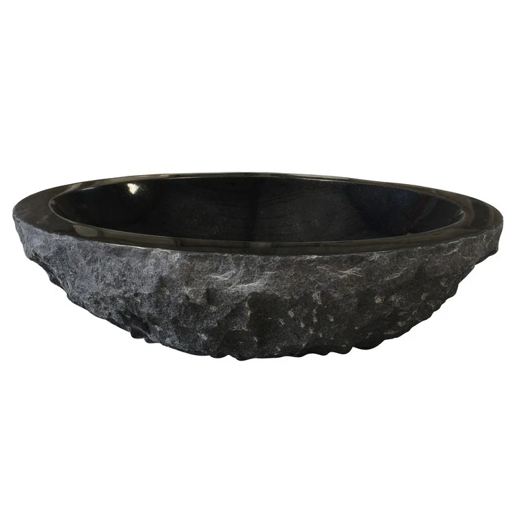 Vessel Hubbard Oval 18 Inch Polished Black Granite - Frankwebs
