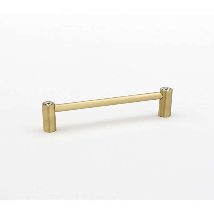 Pull Contemporary I Crystal Round Crystal Handle Satin Nickel Brass 6 Inch 6-1/2 Inch 1-1/4 Inch - Frankwebs