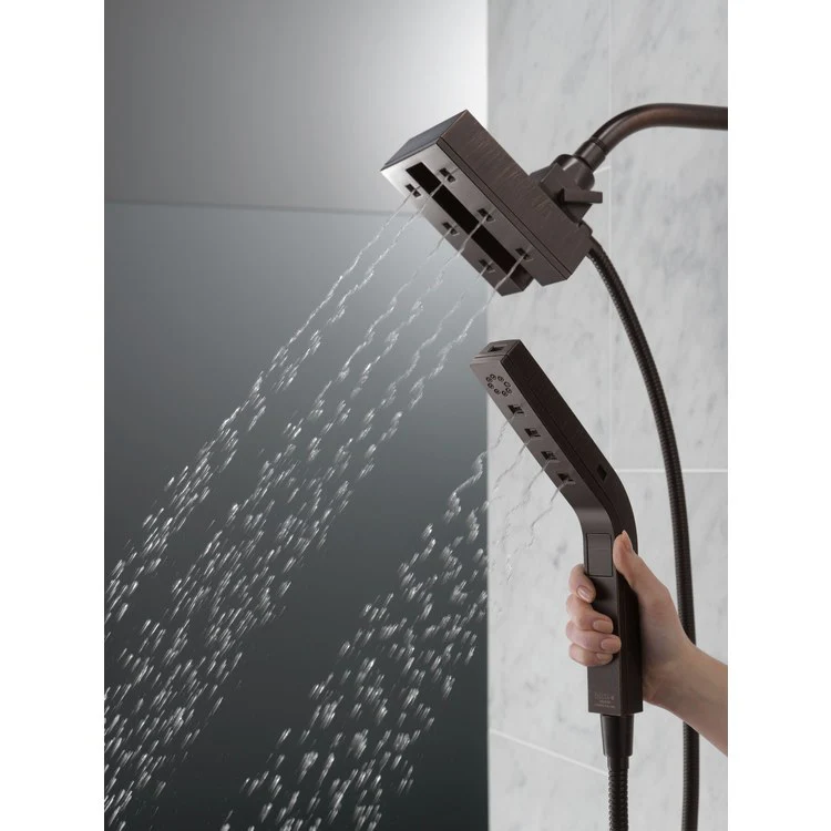 Contemporary H2Okinetic In2ition Two In One Four-Function Integrated Shower Head/Handshower - Frankwebs