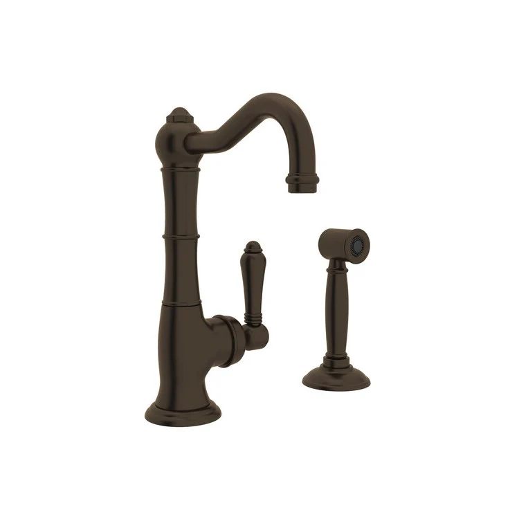 Kitchen Faucet Cinquanta with Sidespray Column Spout 1 Metal Lever Tuscan Brass 1.5 Gallons per Minute - Frankwebs