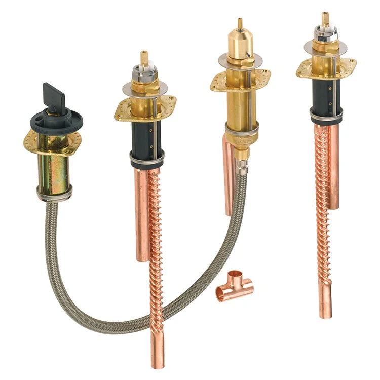 Two Handle 4-Hole Widespread Roman Tub Rough Valve with Handshower - Frankwebs