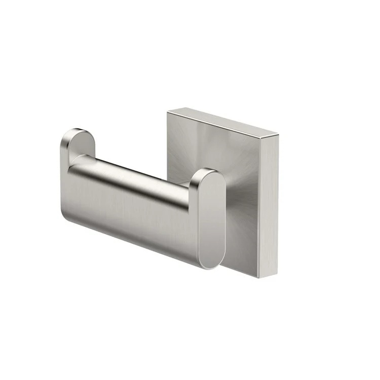 Robe Hook Elevate Double Satin Nickel 3-1/8 Inch 1-17/20 Inch Wall Mount Metal - Frankwebs