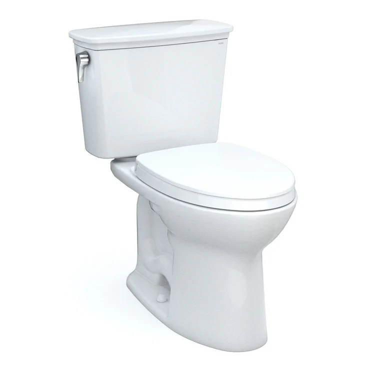 Toilet Drake 2 Pieces Transitional Universal Height Cotton Elongated ADA 30-11/16 Inch 1.28 Gallons per Flush 10 Inch Rough Left Hand Chrome Less Seat - Frankwebs
