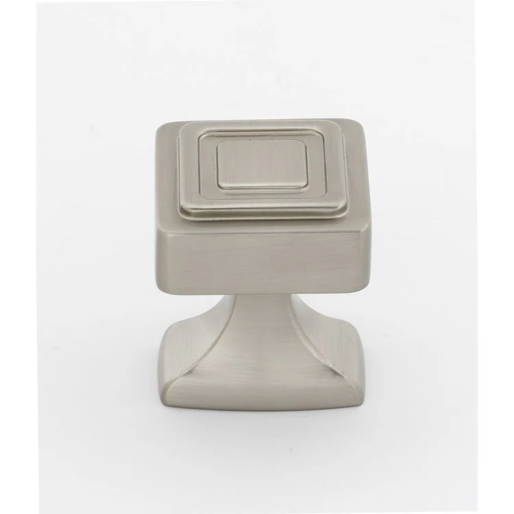 Knob Cube Square Satin Nickel Brass 1-1/4 Inch 1-3/8 Inch 1-1/4 Inch - Frankwebs