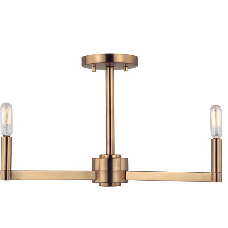 Ceiling Light Fullton Semi-Flushmount 3 Lamp Satin Brass - Frankwebs