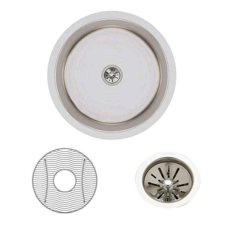 Kitchen Sink Lustertone Classic 18.375 x 18.375 Inch Single Bowl Kit Lustrous Satin Undermount Drain Location Center - Frankwebs