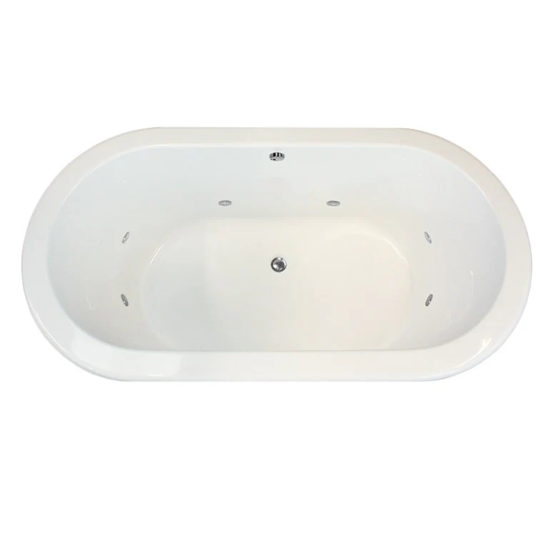 Whirlpool Tub Designer Collection Palmer 70 x 36 x 24 Inch Drop-In Center Drain Biscuit Oval - Frankwebs