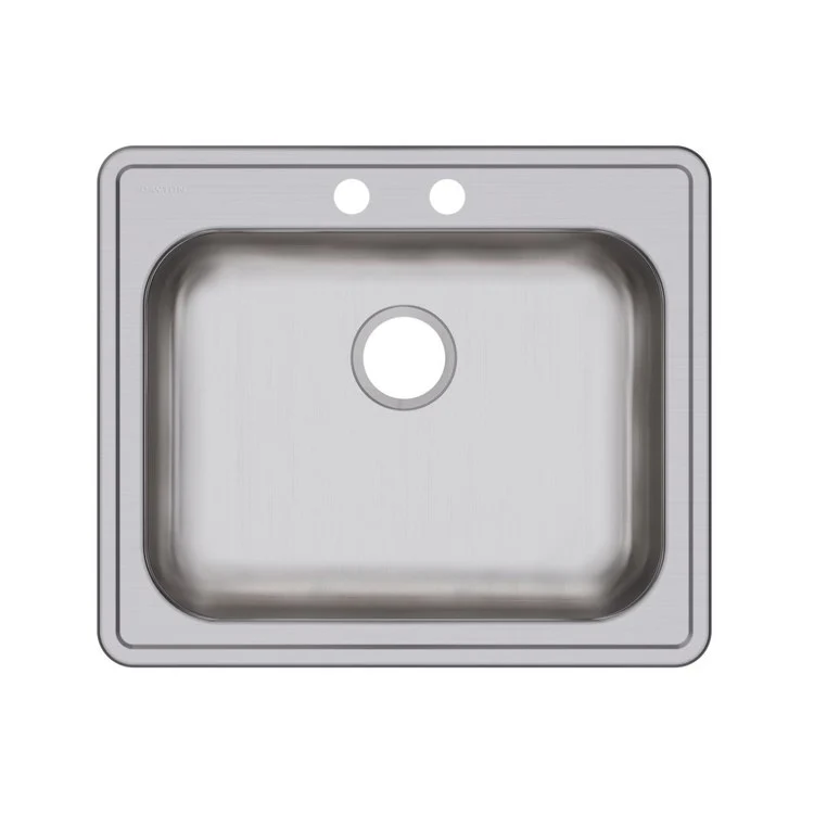 Kitchen Sink Dayton 25 x 21.25 Inch Single Bowl 2 Hole ADA Satin Drop-In Rectangle Drain Location Rear Center Depth 5-3/8 Inch Bottom Only Pads - Frankwebs