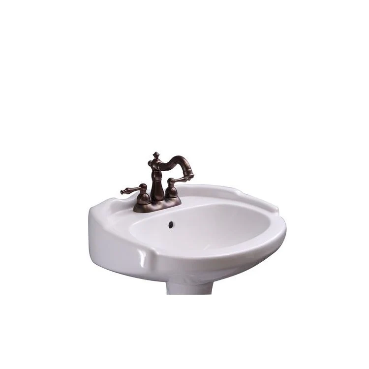 Pedestal Top Silvi with Overflow 20 Inch White 4 Inch Spread Vitreous China - Frankwebs