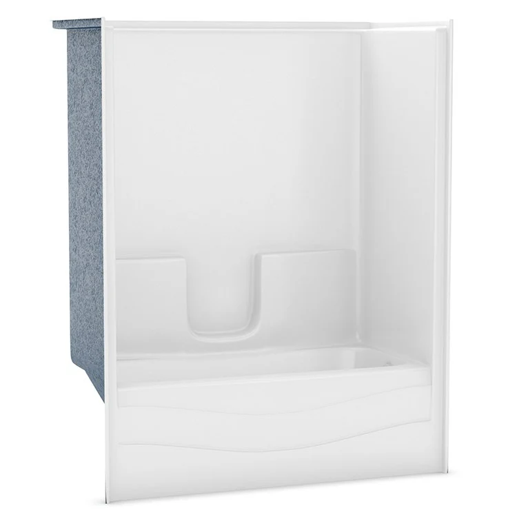 Tub and Shower Module 60 x 30 x 74-3/4 Inch AcrylX Right Drain White - Frankwebs