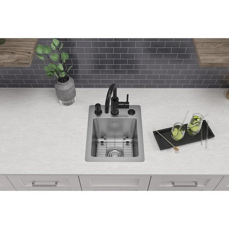 Sink Kit Crosstown Dual Mount 13 x 16 Inch Single Bowl 3 Hole Polished Satin Bottom Grid - Frankwebs