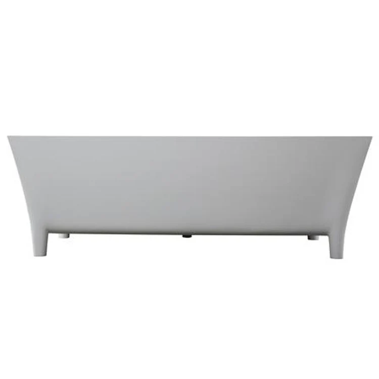 Freestanding Tub Timon 67 Inch Matte White Rectangle Resin with Feet No Faucet Holes Rolled Rim - Frankwebs