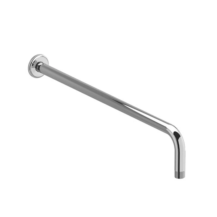 Shower Arm with Round Escutcheon and Momenti Flange Brushed Nickel 20 Inch 19-3/8 Inch 1/2 Inch Inlet MNPT Brass Wall Mount - Frankwebs