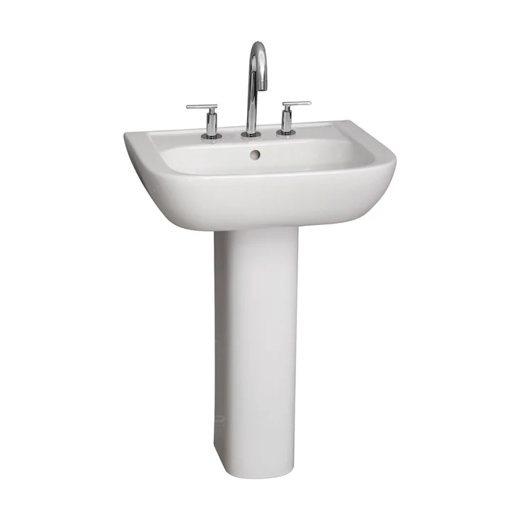 Pedestal Lavatory Caroline 550 Widespread White Rectangular - Frankwebs