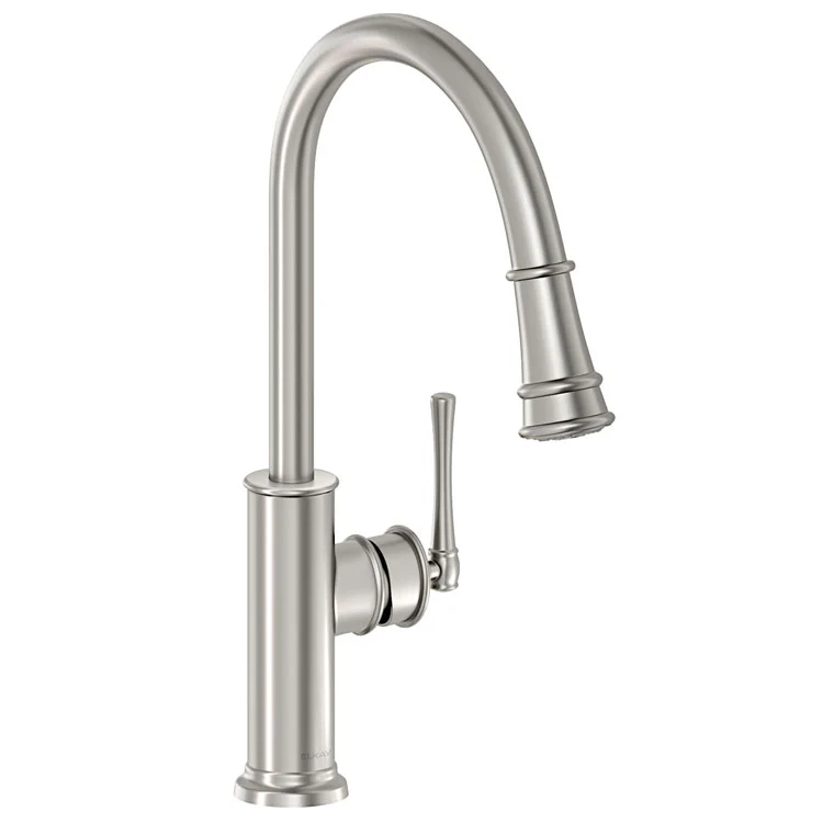 Kitchen Faucet Explore Deck Mount 1 Lever ADA Lustrous Steel Pull Down Spray 1 Hole Spout Height 17-7/8 Inch - Frankwebs