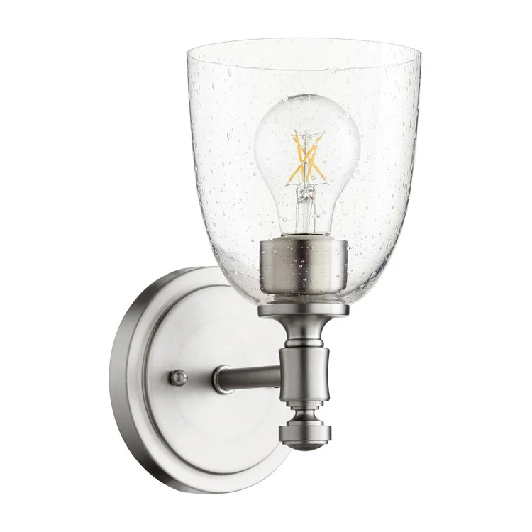 Rossington Single-Light Wall Sconce with Clear Seeded Glass Shade - Frankwebs