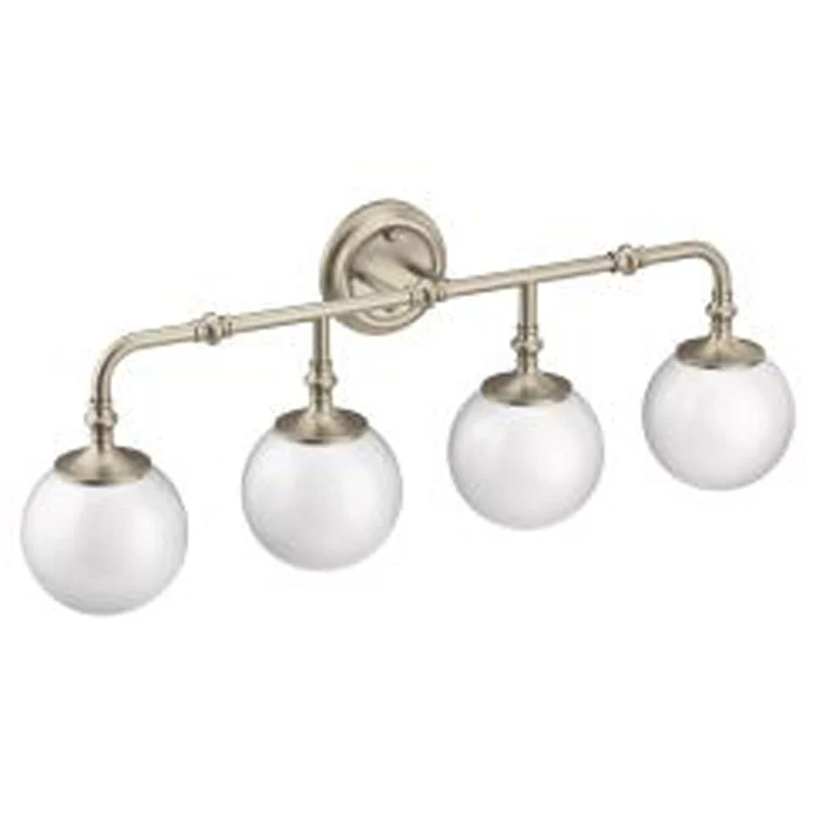Bath Light Colinet Vanity 4 Lamp Brushed Gold Glass or Shade Frosted - Frankwebs