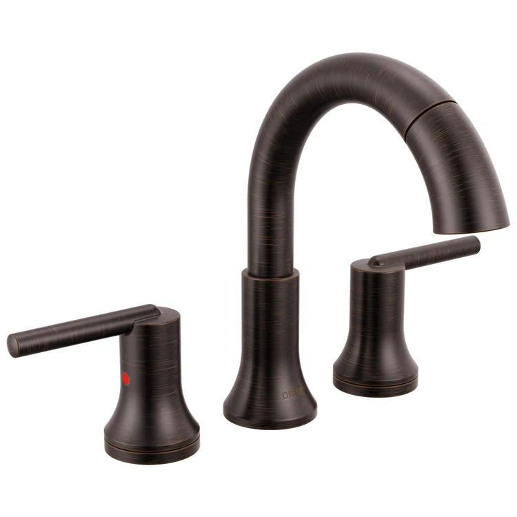 Lavatory Faucet Trinsic Widespread 4-16 Inch Spread 2 Lever ADA WaterSense Venetian Bronze Pull Down 1.2 Gallons per Minute - Frankwebs