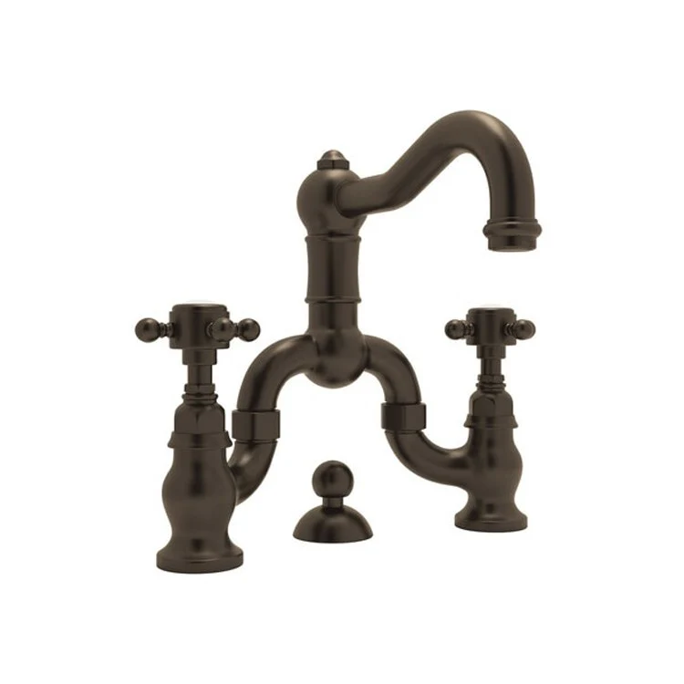 Lavatory Faucet Acqui Deck Mount 2 Cross Handle Tuscan Brass 1.2 Gallons per Minute Bridge Spout - Frankwebs